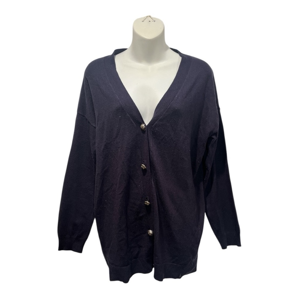 Joan Vass New York Black Cardigan.  Size medium